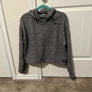 Victoria’s Secret PINK Cropped Hoodie Bungee Sweatshirt Women Size Large L Gray